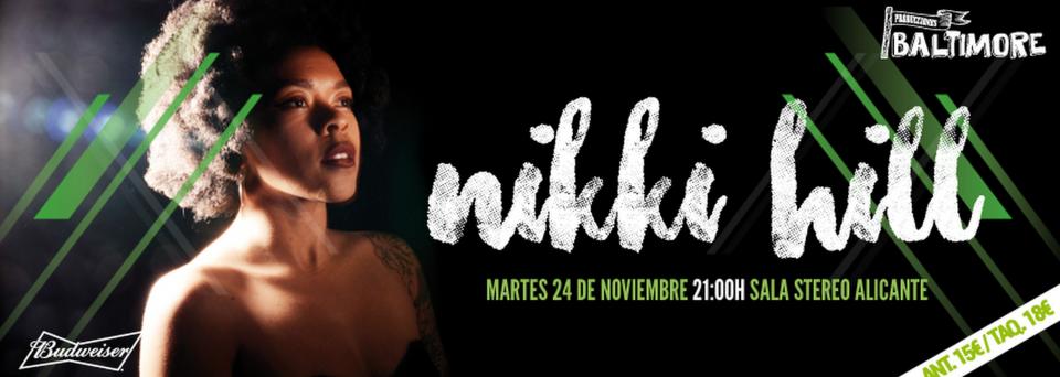 La cita es el martes 24 de noviembre a partir de las 21:00 en Stereo Alicante. Nikki Hill escupe fuego con un alma bañada en la voz de Etta James, y su tatuado aura y su pelo colmenero que recuerda a la guitarista de los Cramps, Poison Ivy.